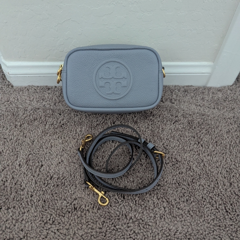 Tory Burch Perry Bombe Mini Crossbody Bag in Cloud Blue